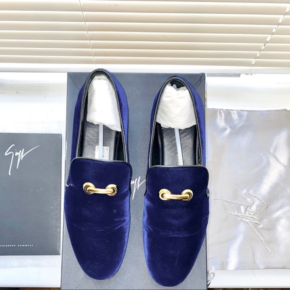 Giuseppe Zanotti Men’s Navy Velvet Slip-on - Picture 2 of 9
